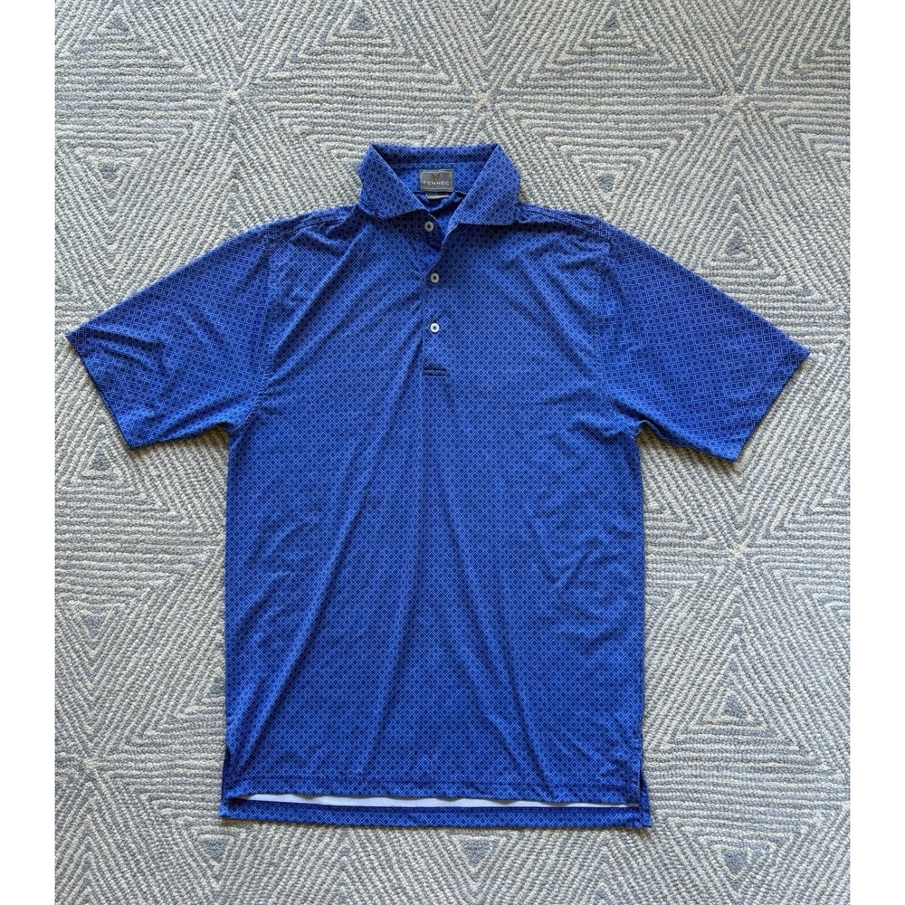 Fennec Performance Polo Shirt‎ - Blue/White Diamond Pattern - Small